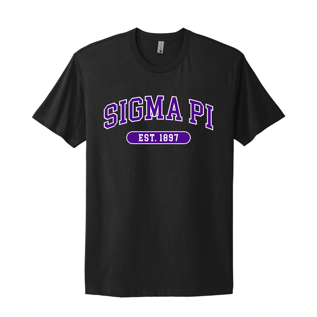 Sigma Pi Est 1897 Tee in Black