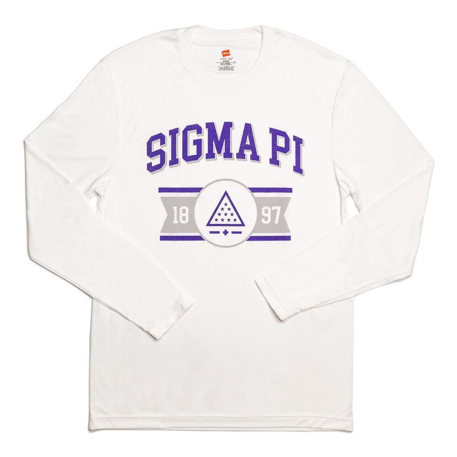 Sigma Pi White Performance Long Sleeve