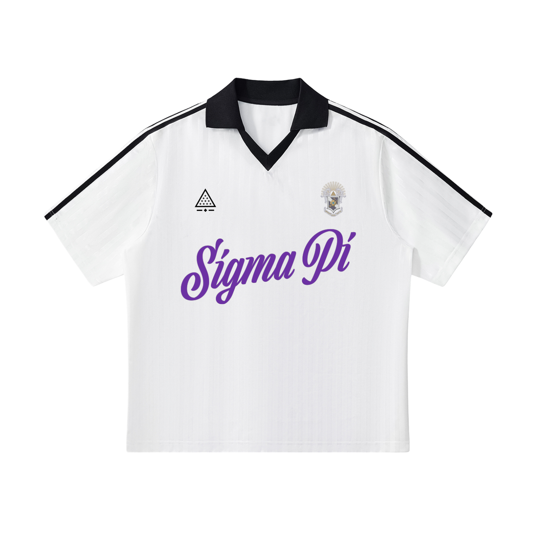 Sigma Pi Contrast Collar Striped Soccer Jersey