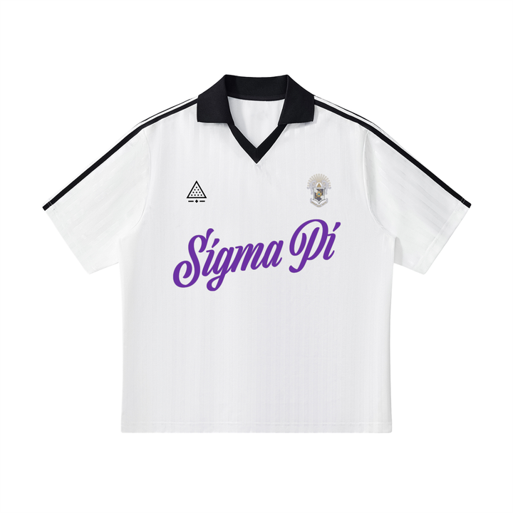 Sigma Pi Contrast Collar Striped Soccer Jersey