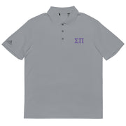Sigma Pi Letters Performance Polo in Grey