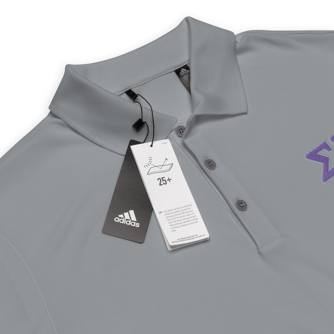 Sigma Pi Letters Performance Polo in Grey